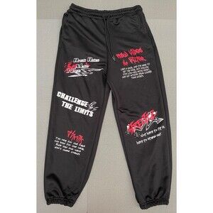 Guys Slogan Graphic Draw String Sweater Pants Jogger Size M